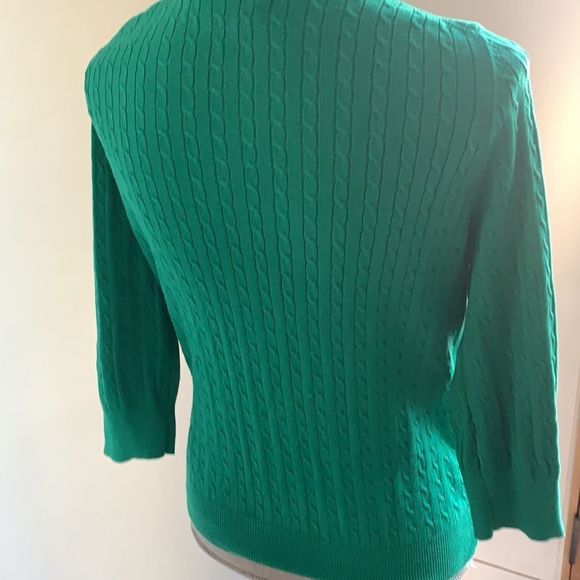 🌈  3/$20  90s country core cable knit pull over green sweater - Picture 5 of 8